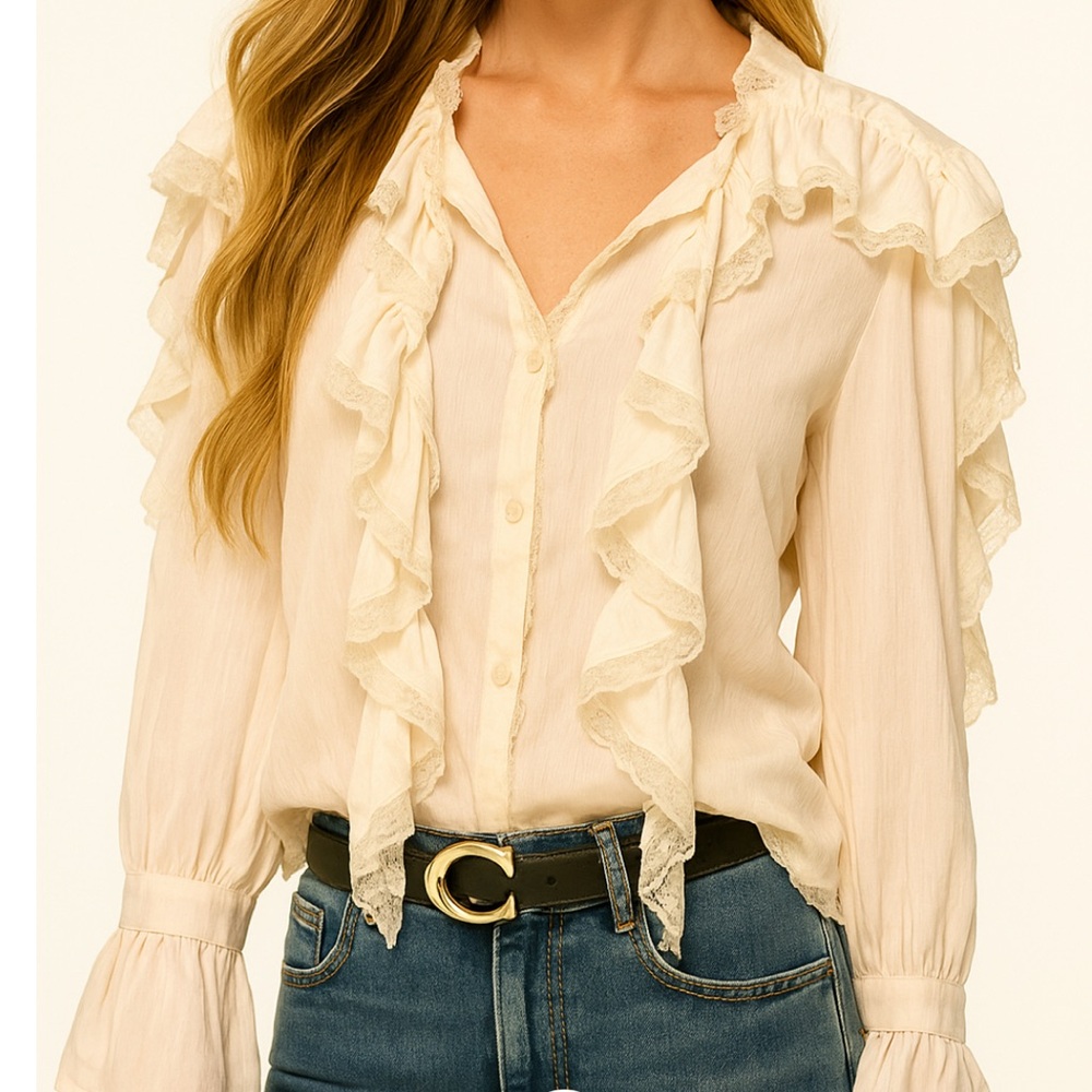 COMMENSE Ruffle Blouse